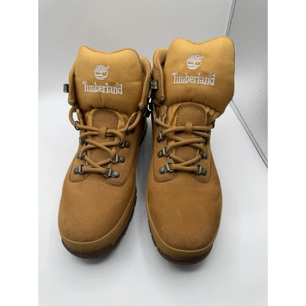 Timberland Euro Hiker Hiking Boots Mens 12 Brown Leather Lace Up Outdoor Camping